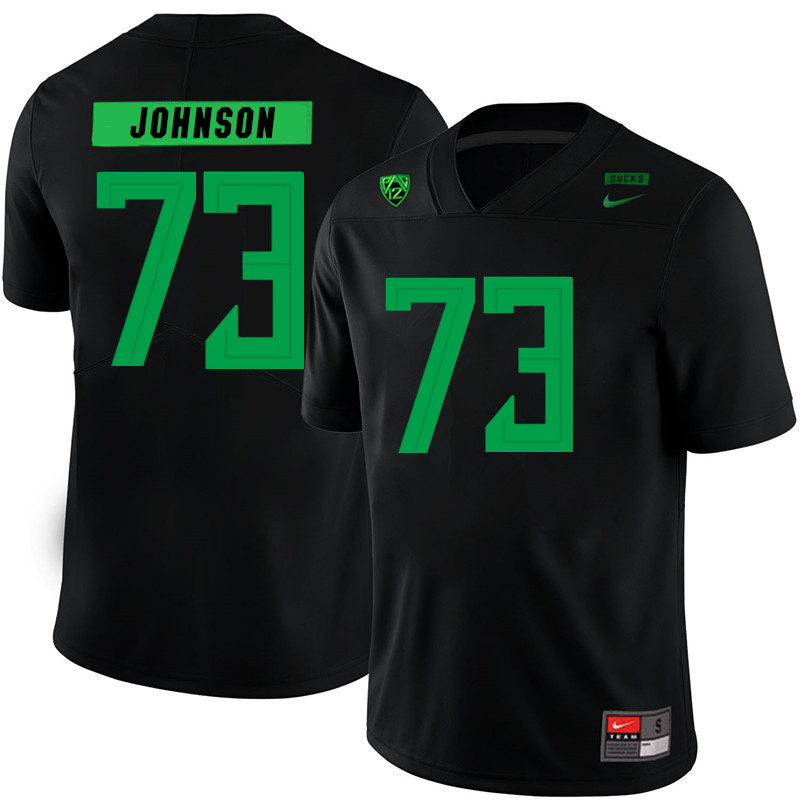 2019 Men #73 Justin Johnson Oregon Ducks College Football Jerseys Sale-Black - Click Image to Close